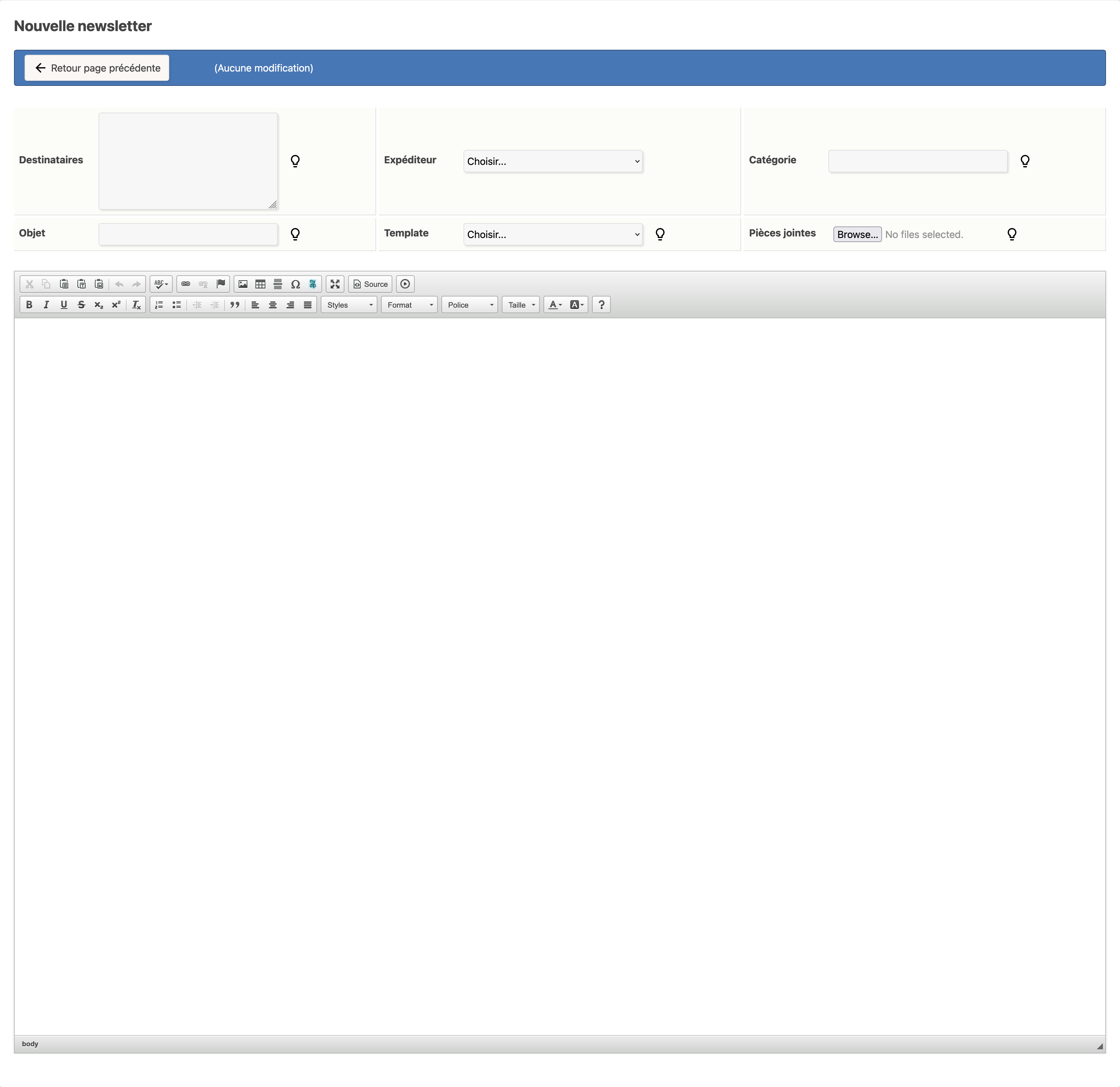 Interface graphique pour rédiger un bulletin